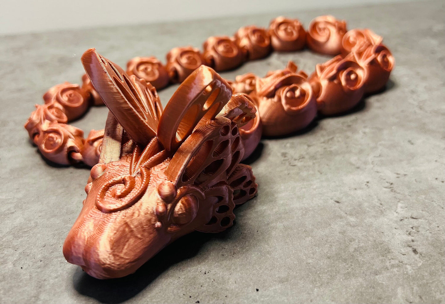 Articulated 3D Printed Butterfly Snake Sculpture - Theboxanddice