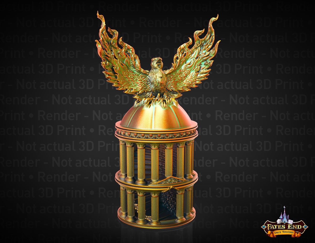 Mystic Phoenix Dice Tower for Tabletop Adventures - Theboxanddice