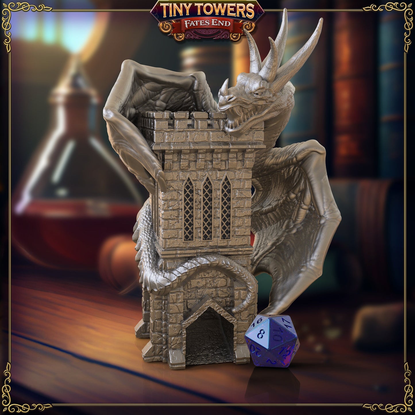 Miniature Wyvern Dice Tower for Tabletop Games by Fates End - Theboxanddice