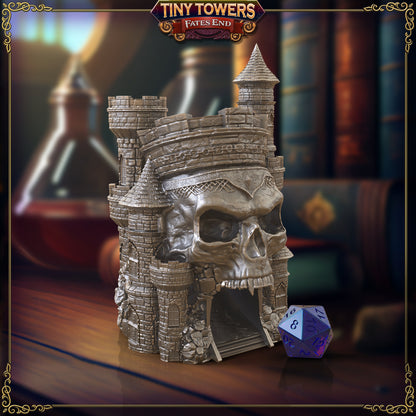 Skull Citadel Miniature Dice Tower for Tabletop Gaming by Fates End - Theboxanddice