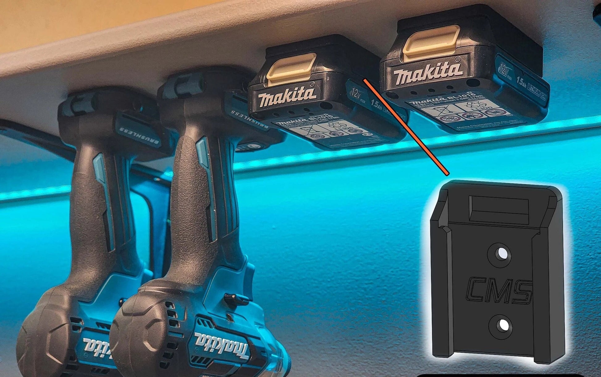 Makita M12 Single Battery Holder - Theboxanddice