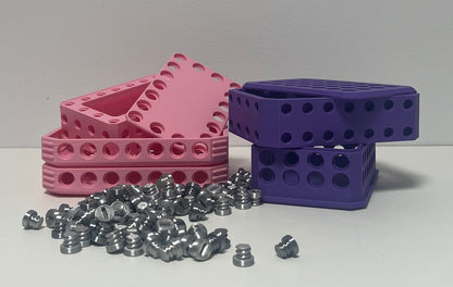 Challenging Card Holder Gift Box in Purple, Pink, and Silver - 134 Screws to Unlock - Theboxanddice