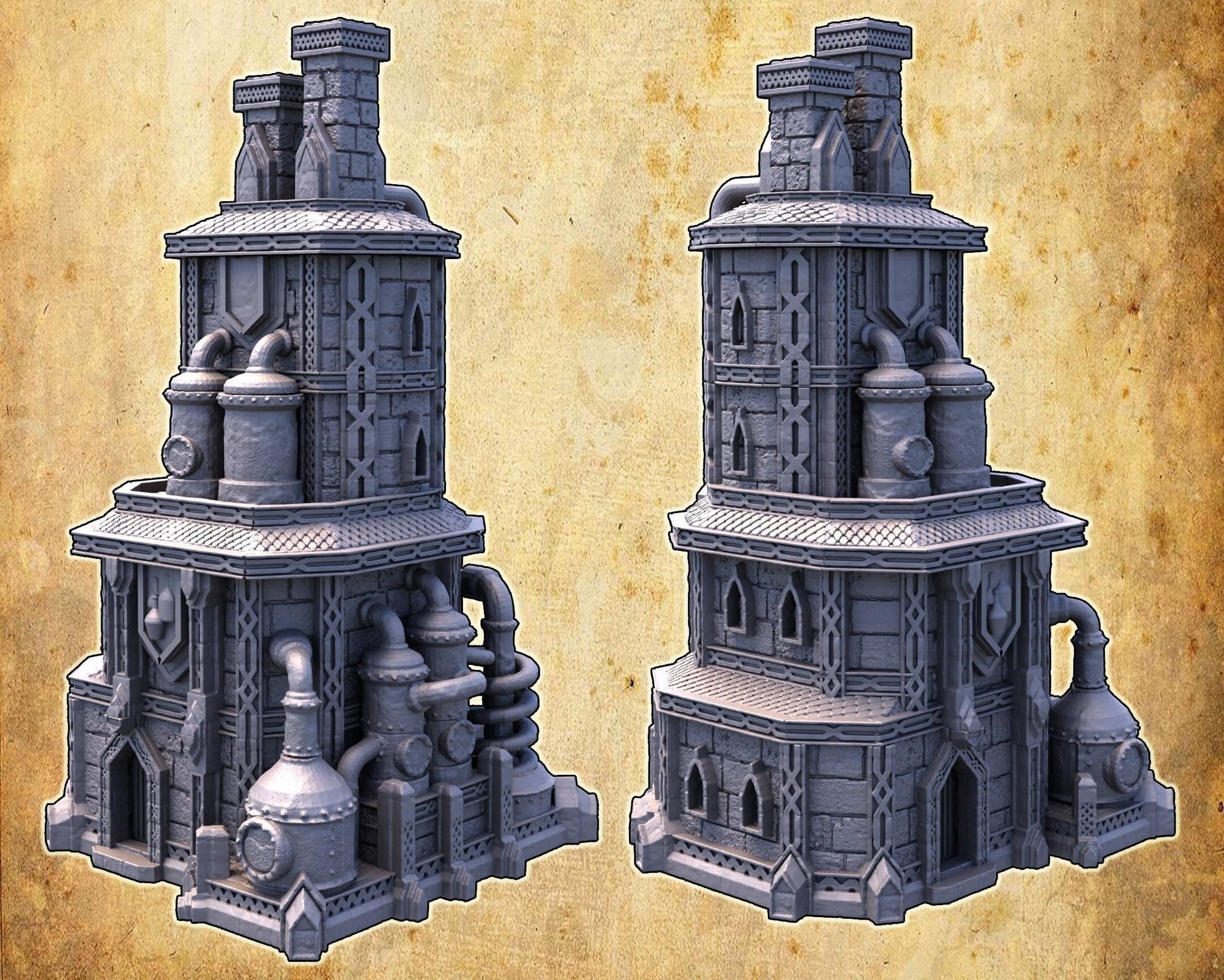 Dwarven Alchemist's Workshop 3D Printed Playable Interior for Tabletop Gaming - Theboxanddice