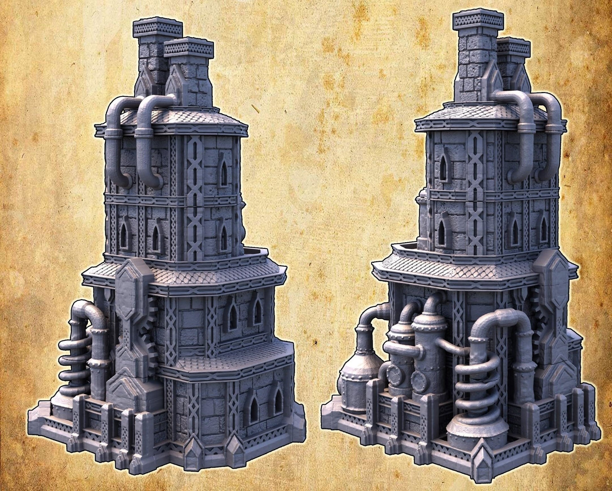 Dwarven Alchemist's Workshop 3D Printed Playable Interior for Tabletop Gaming - Theboxanddice