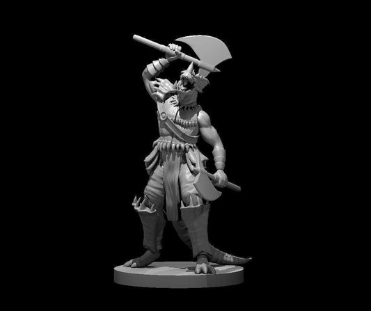 Azure Dragonborn Barbarian Figure - Theboxanddice