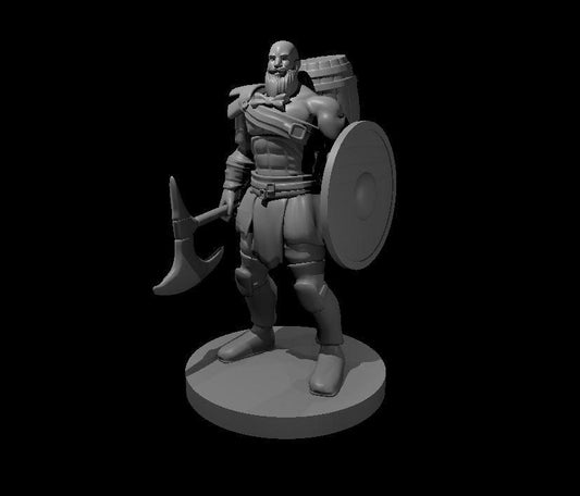 Barbarian Adventurer with Beer Keg Miniature - Theboxanddice