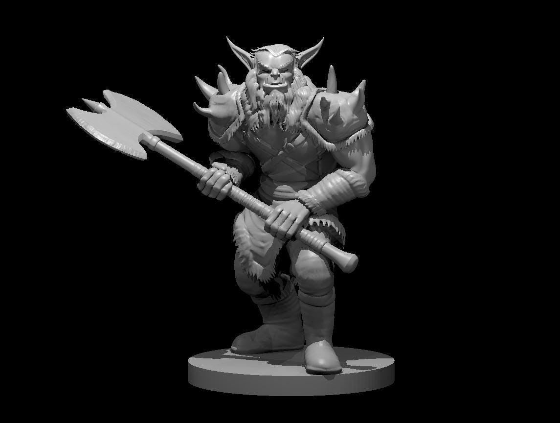 Bugbear Barbarian 3D Printed Miniature for DND - Theboxanddice