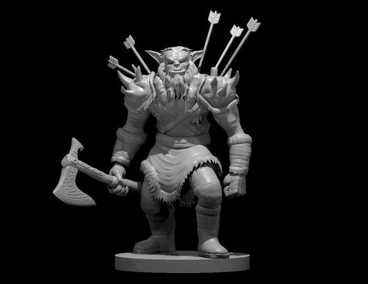 Undead Bugbear Barbarian Miniature for DND Campaigns - Theboxanddice