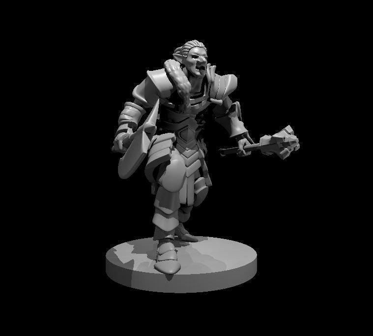 Trollkin Warrior 3D Printable Miniature - Theboxanddice