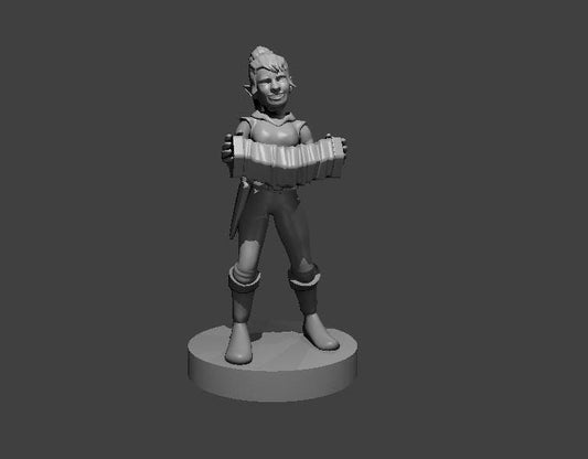 Accordion-Playing Gnome Bardess Miniature for DND - Theboxanddice