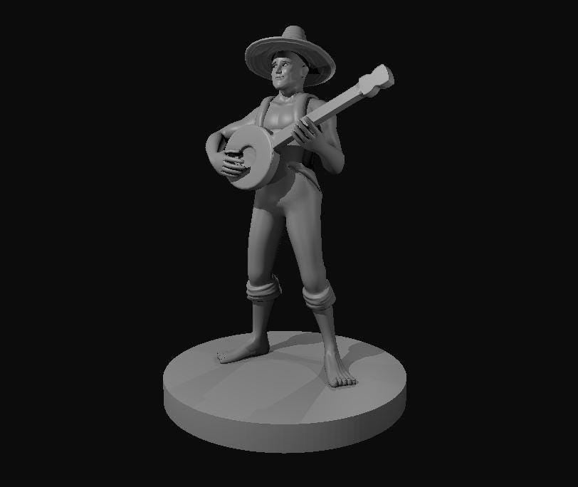 Hillbilly Bard Male Miniature for DND Adventures - Theboxanddice