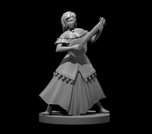 Female Bard Adventurer 3D Miniature - Theboxanddice