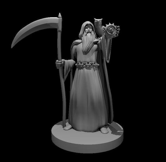 Deathly Male Human Cleric Miniature with Scythe for D&D - Theboxanddice