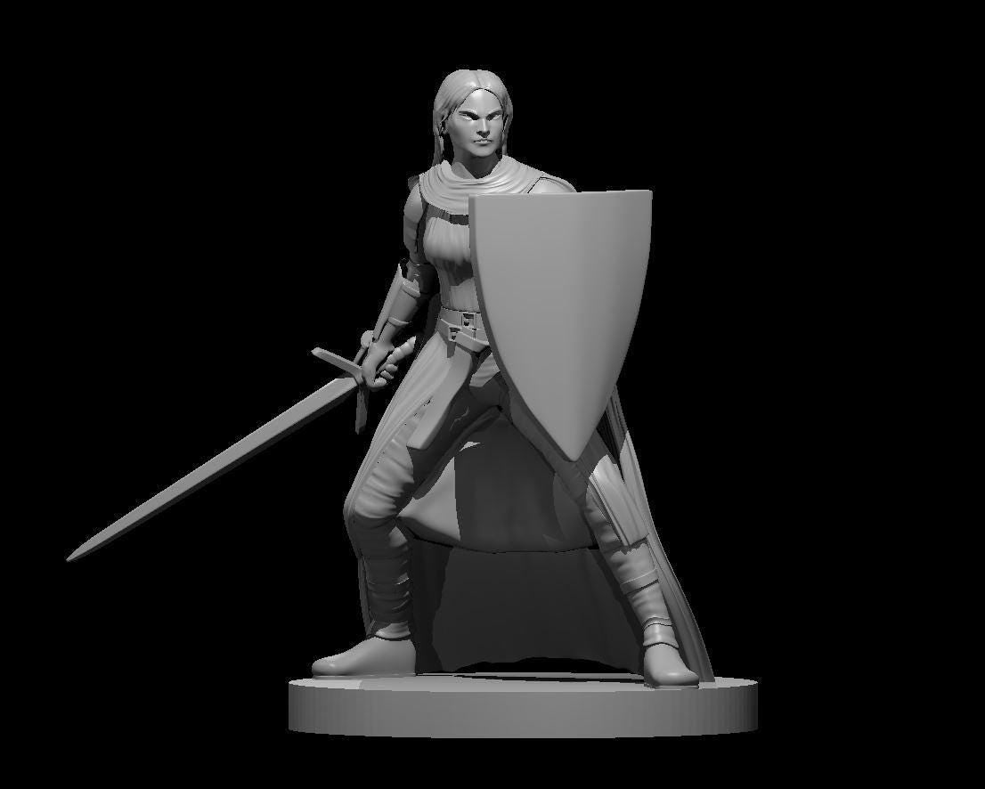 Female War Cleric 3D Miniature for DND Adventures - Theboxanddice