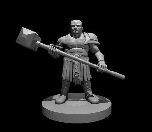 Dwarf Barbarian Figure with Maul - Beardless Variant - Theboxanddice