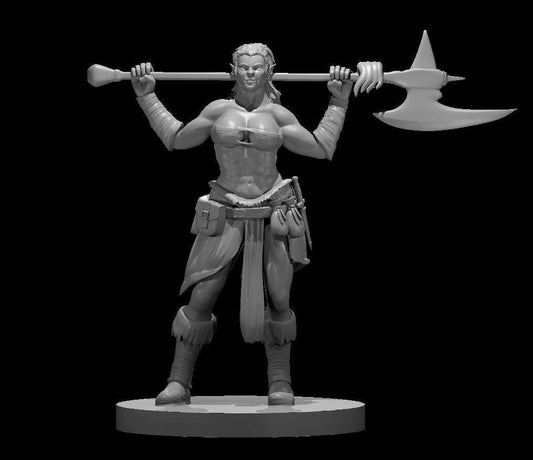 Female Half Orc Barbarian Tabletop Miniature - Theboxanddice