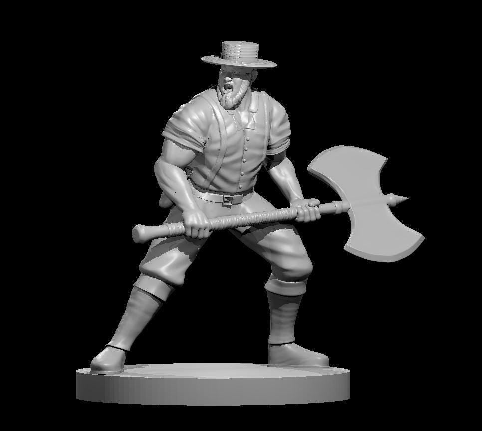 Amish Barbarian Miniature for DND Adventures - Theboxanddice