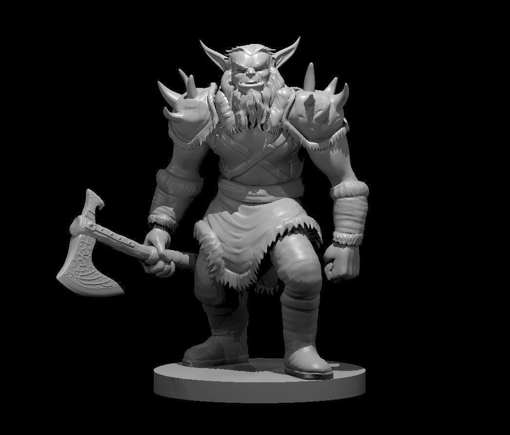 Bugbear Barbarian Miniature for DND Adventures - Theboxanddice