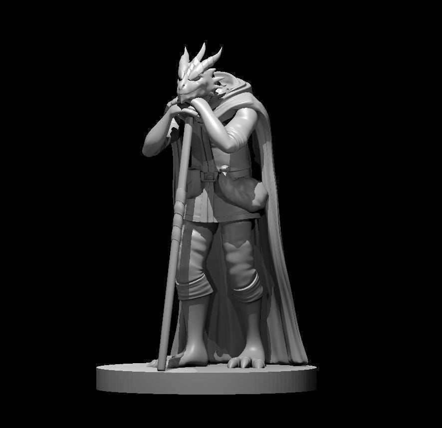 Druid of the Dragonborn with Staff Miniature - Theboxanddice