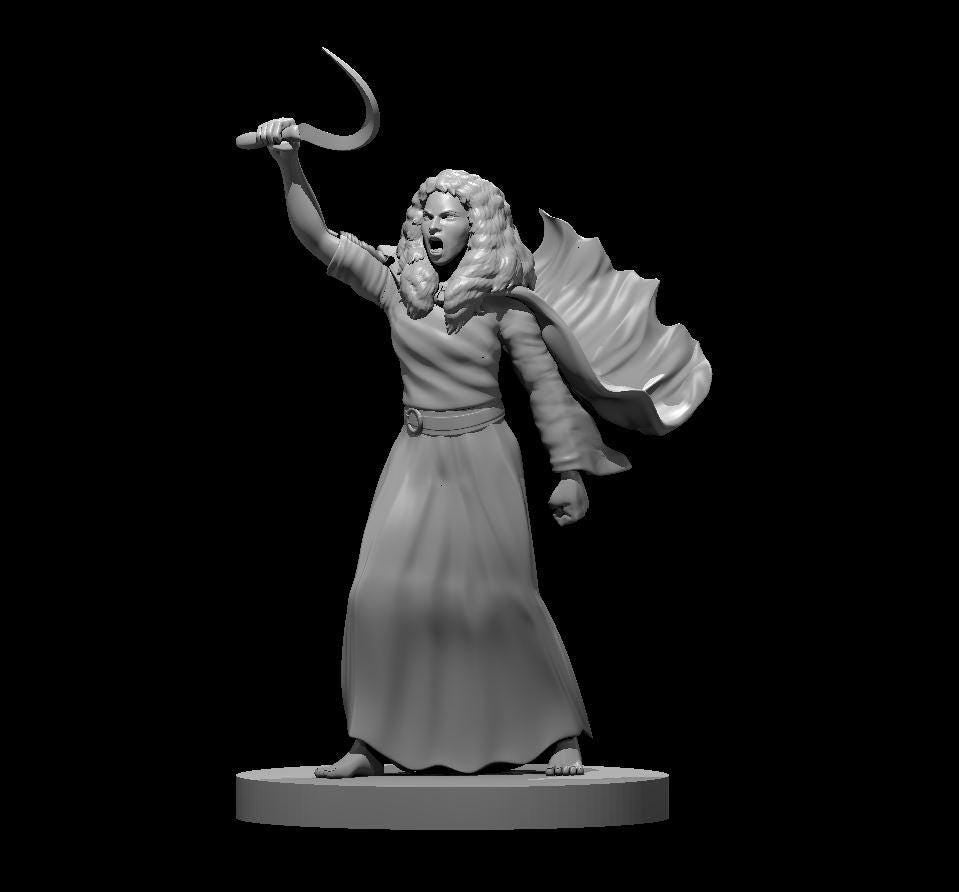 Female Druid Miniature #5 for DND Adventures - Theboxanddice