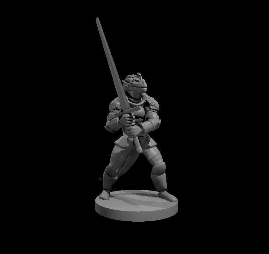 Dragborn Great Weapon Warrior 2 Premium Miniature - Theboxanddice