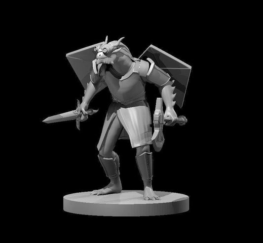 Kite-Winged Dragborn Dual Wielder Miniature - Theboxanddice