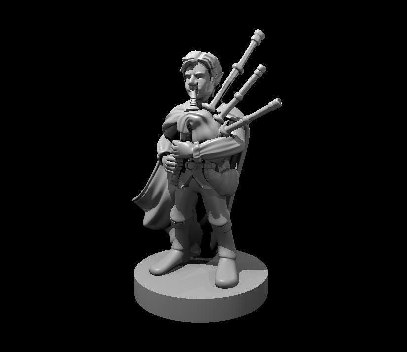 Gnome Bard Miniature with Musical Bagpipes - Theboxanddice