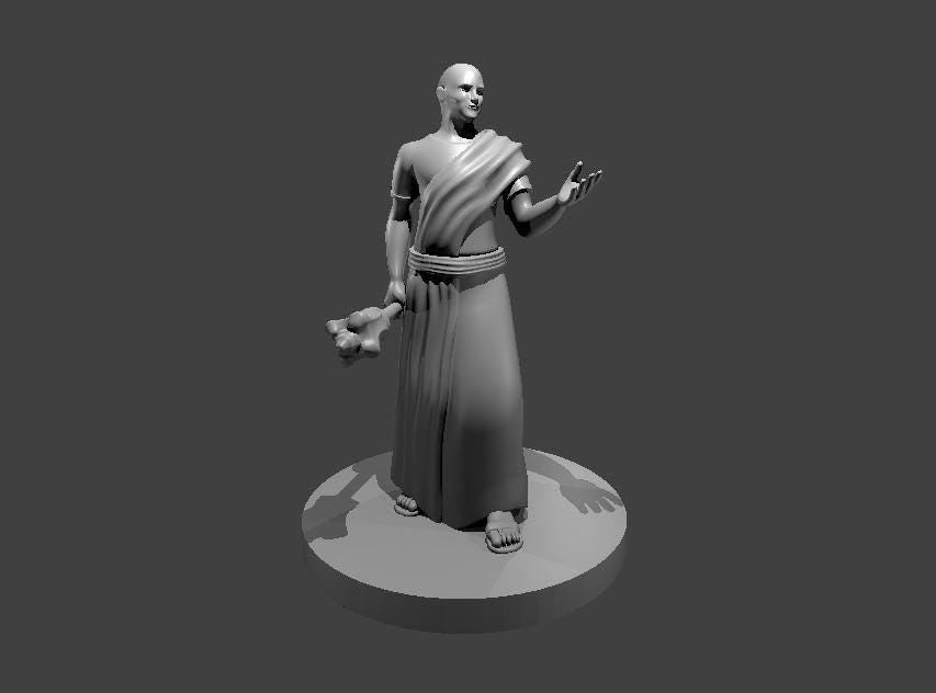 D&D Human Cleric 3D Miniature for Custom Painting - Theboxanddice