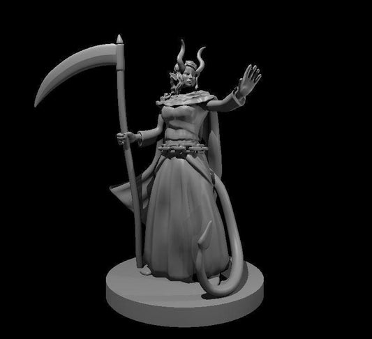 Female Tiefling Death Cleric 3D Miniature for DND - Theboxanddice