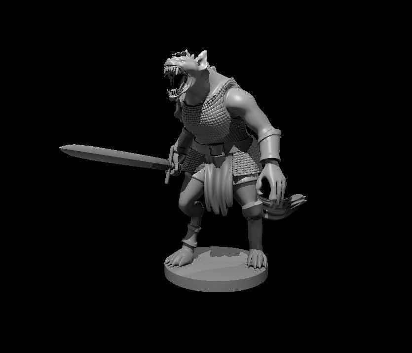 Gnoll Warrior Maiden Miniature - Theboxanddice