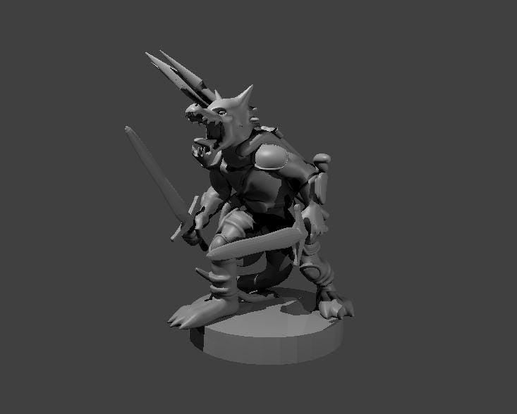 Kobold Master of Arms Fighter Miniature - Theboxanddice