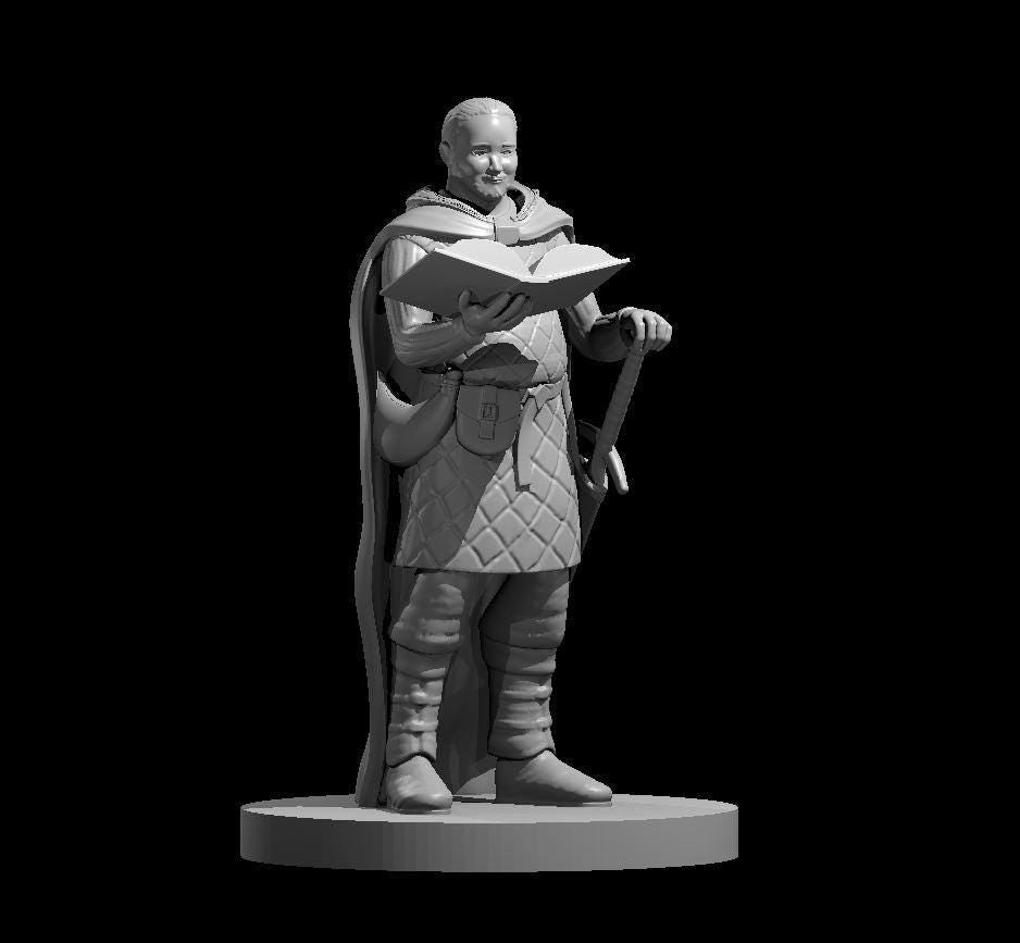 Human Male Scholar Warrior Miniature - Theboxanddice