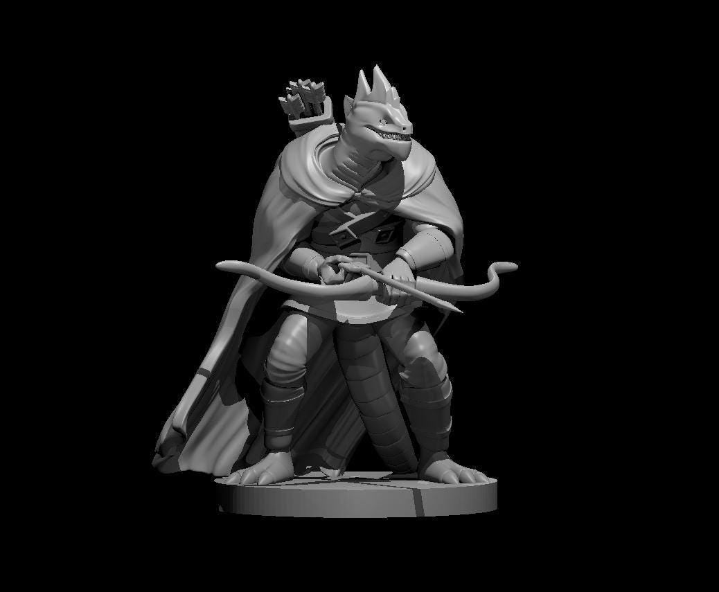 Lizardfolk Arcane Archer Miniature - Theboxanddice