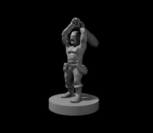 Halfling Barbarian Figure Wielding a Mighty Club - Theboxanddice