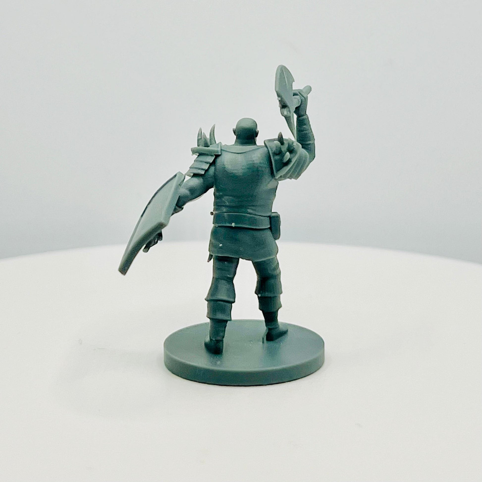 Half-Orc Warrior Miniature with Axe and Shield - Theboxanddice