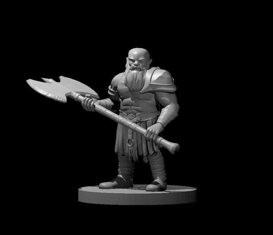 Dwarf Warrior Miniature with Battle Axe - Theboxanddice